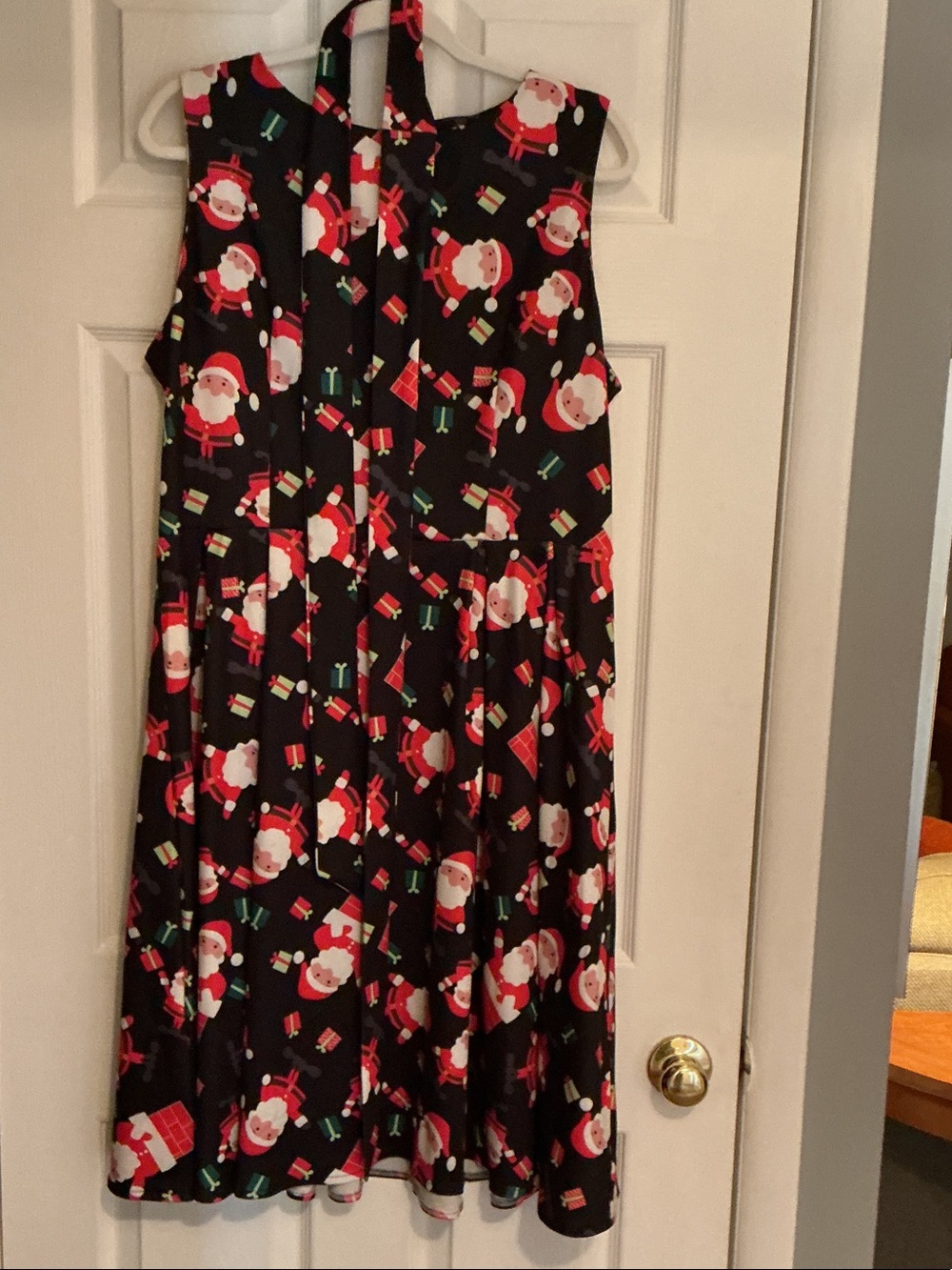 Santa Print Holiday Dress